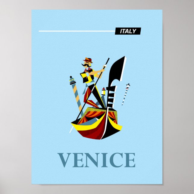 Venedig, reseaffisch för Italien Poster (Framsidan)