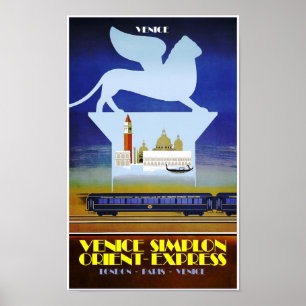 Venedig, reseaffisch för Orient Express Poster