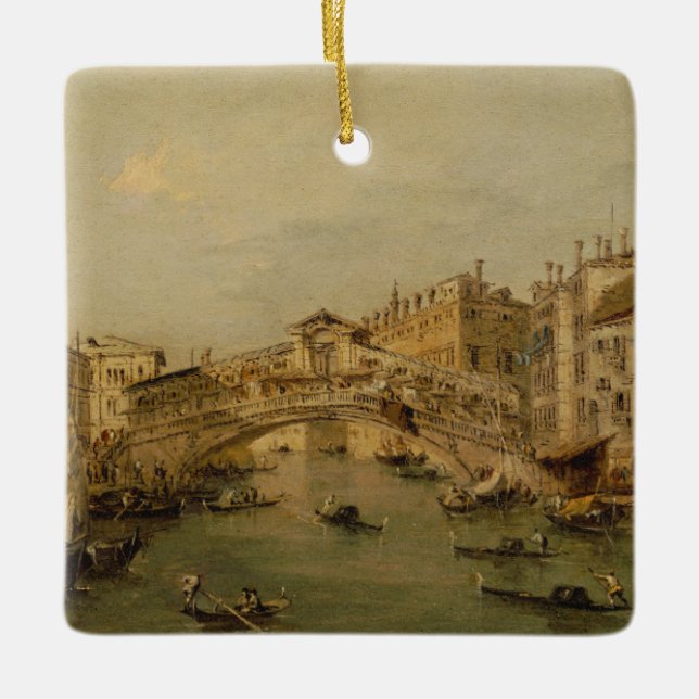 Venedig Rialtoen Julgransprydnad Keramik (Framsida)
