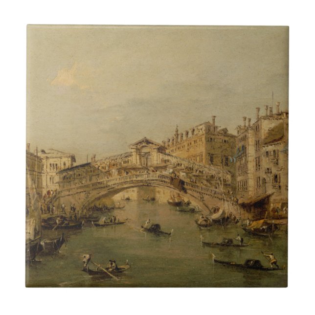 Venedig Rialtoen Kakelplatta (Framsidan)