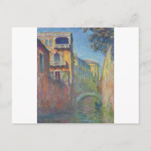 Venedig Rio de Santa Salutera vid Claude Monet Helg Vykort