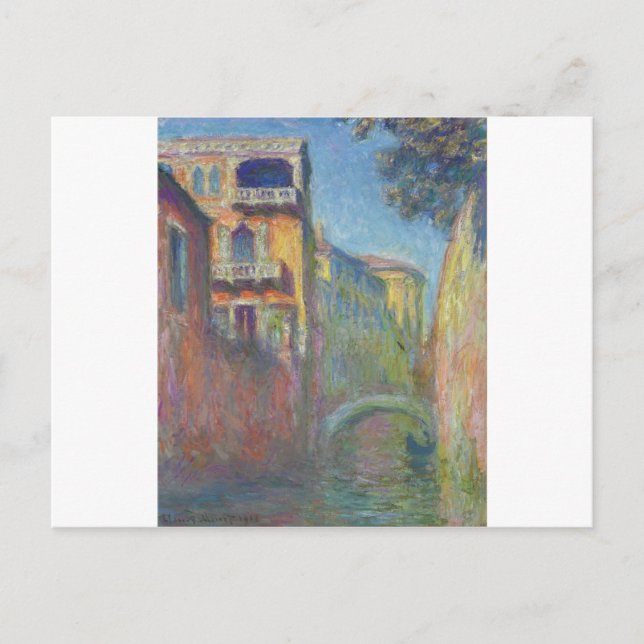 Venedig Rio de Santa Salutera vid Claude Monet Helg Vykort (Framsida)