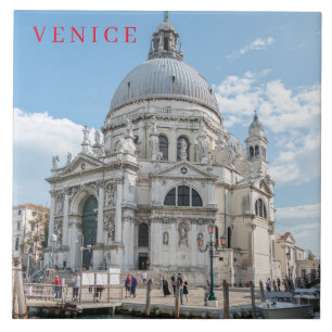 Venedig Santa Maria della Salute keramik panel Kakelplatta