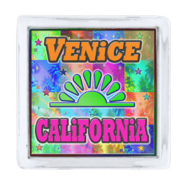 Venedig Sol & Handflatan Lapel Pin Silverpläterad Rockslagsnål