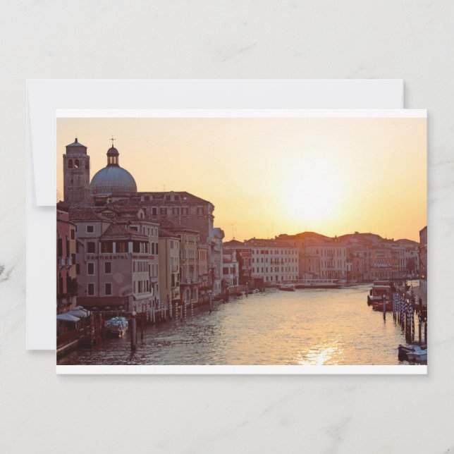 Venedig,Solnedgång på kanalen grande (Framsida)