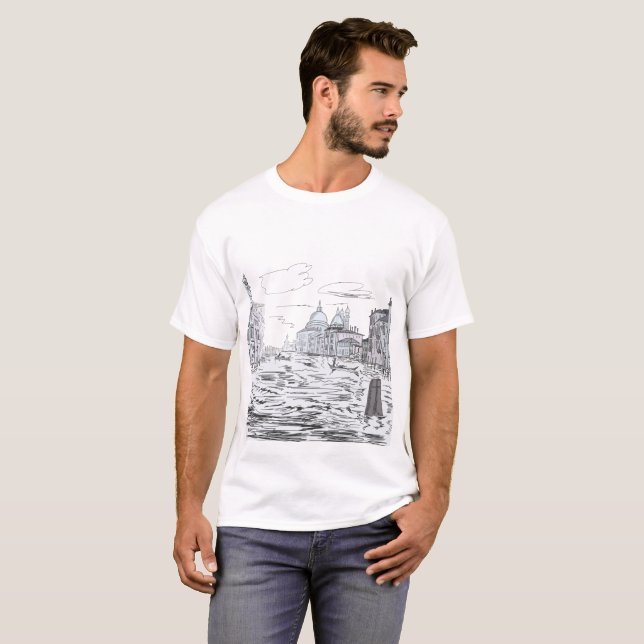 Venedig Staden vid vatten T-shirt (Hel framsida)