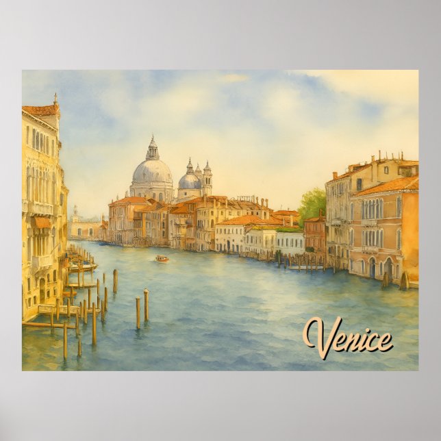Venedig Stor Kanal Landskap Poster (Framsidan)