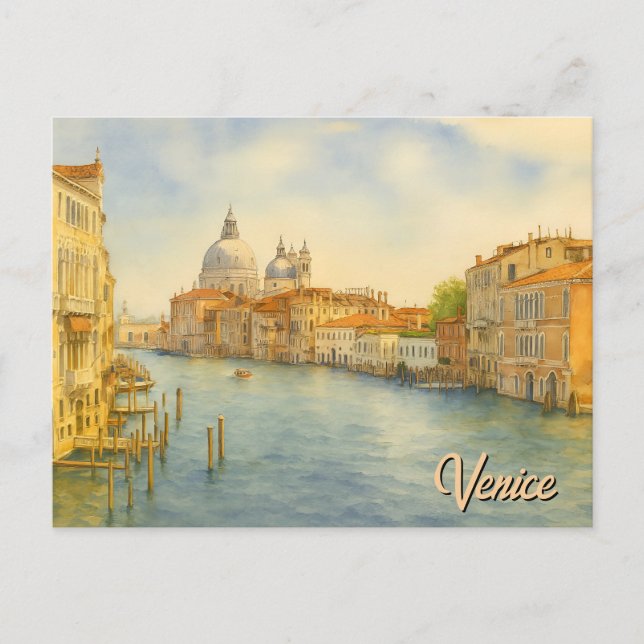 Venedig Stor Kanal Landskap Vykort (Framsida)