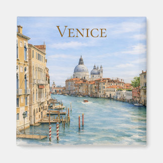Venedig Stora Kanalen Akvarell Magnet