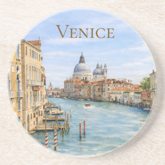 Venedig Stora Kanalen Akvarell Underlägg