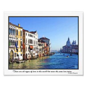 Venedig storslagen kanal med kärlekcitationstecken fototryck