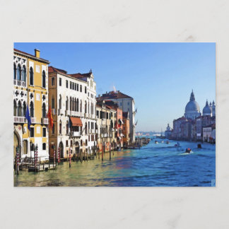 Venedig storslagen kanal med kärlekcitationstecken inbjudningar