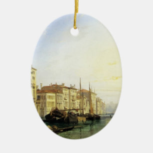 Venedig storslagen kanal, solnedgång av Richard Julgransprydnad Keramik