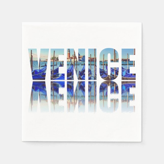 Venedig text med eftertanke pappersservett (Framsidan)