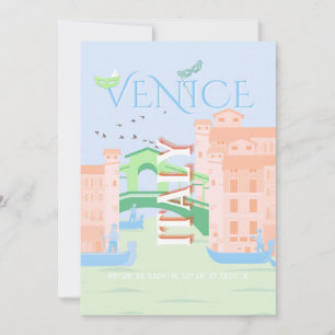Venedig Travel Art, Italien, Travel Art Julkort
