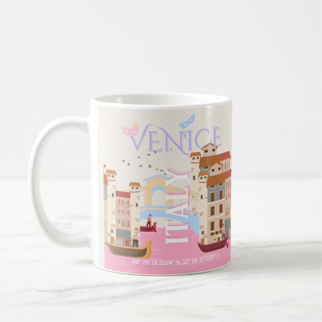 Venedig Travel Art, Italien, Travel Art Kaffemugg (Vänster)