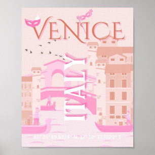 Venedig Travel Art, Italien, Travel Art, Pastel Poster