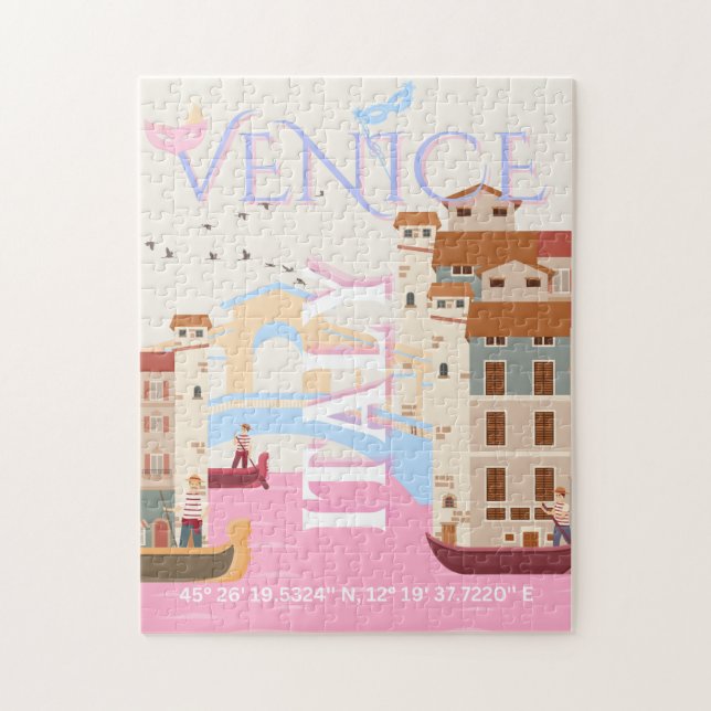 Venedig Travel Art, Italien, Travel Art Pussel (Vertikal)