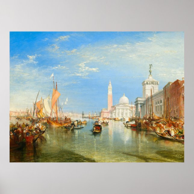 Venedig. Turnerna Dogana och San Giorgio Maggiore Poster (Framsidan)