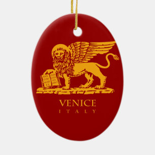Venedig vapensköld julgransprydnad keramik