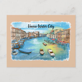 Venedig Vattenstaden Rom Vykort