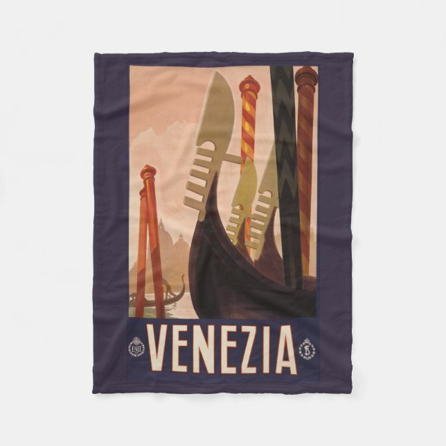 Venedig (Venedig) Italien vintage resor ull Fleecefilt (Framsidan)