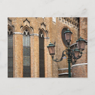 Venedig, Veneto, Italien - En lyktstolpe står Vykort