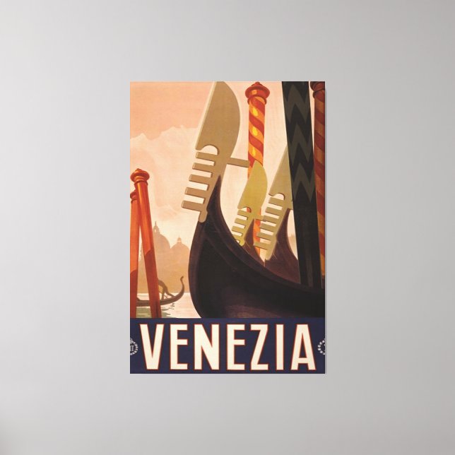 Venedig Vintage Italienska reseposter Canvastryck (Framsida)