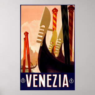 "Venedig" Vintage Italienska reseposter Poster
