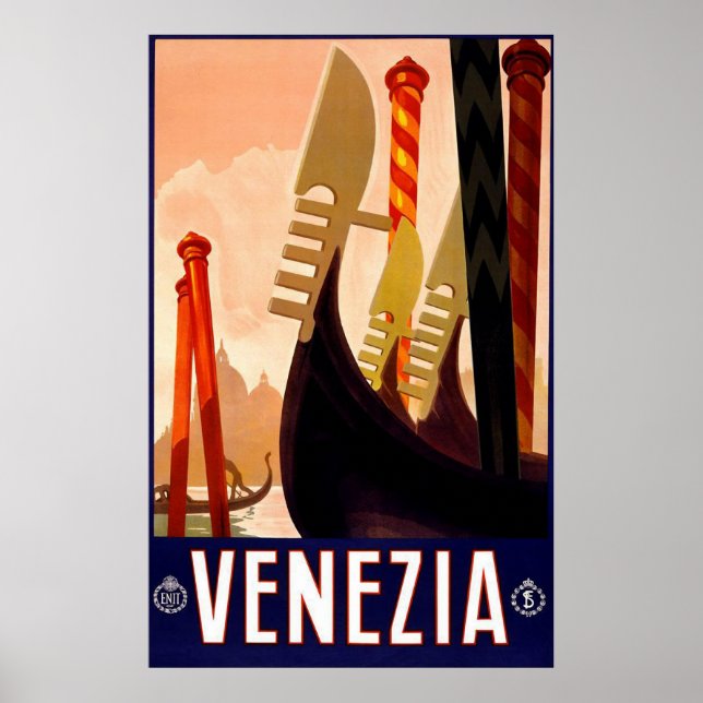 "Venedig" Vintage Italienska reseposter Poster (Framsidan)