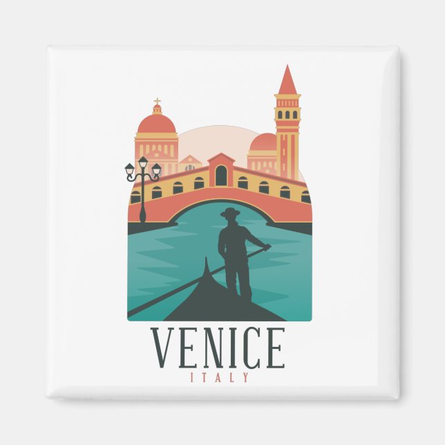 Venedig Vintage resor Magnet (Framsidan)