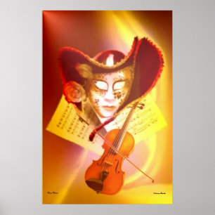 Venedig Violinist Skriv ut Poster