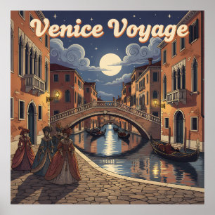 Venedig Voyage Retro Travel Poster