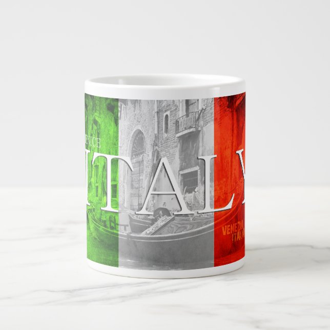 Venedigs Italien Flagga Gondola Mugg Jumbo Mugg (Framsidan)