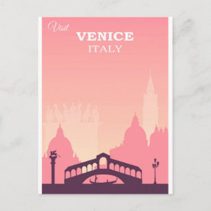 Venedigs Italien Rosa Vintage resor Poster Vykort