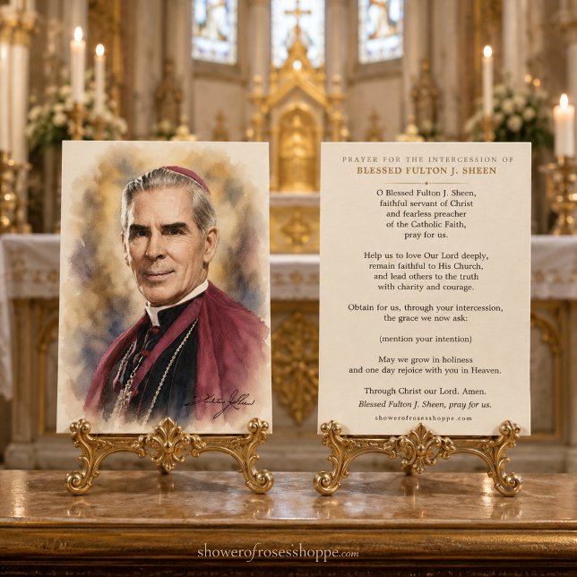 Venerable Fulton Sheen förbönshelig bön  Visitkort (Skapare uppladdad)