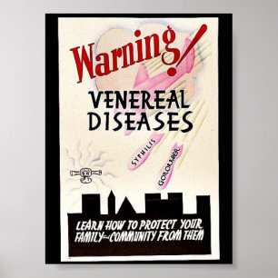 Venereal sjukdomar för varning poster