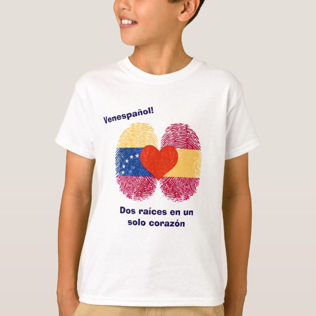 “Venespañol” – Orgullo Venezuela y España T Shirt (Framsida)