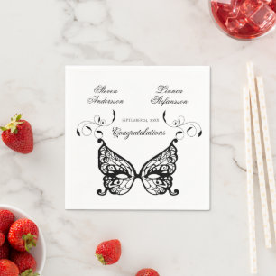 Venetia Carnivale Masque Victoransk Ornamenterad F Pappersservett