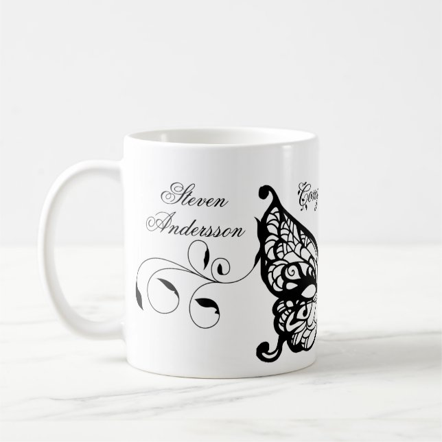 Venetia Carnivale Masque Victorian Ornate Flourish Kaffemugg (Vänster)