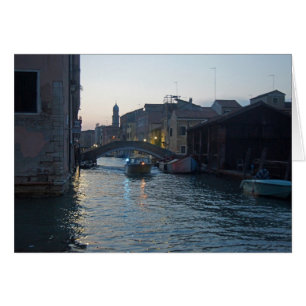 Venetian Canal i Dusk Hälsningskort