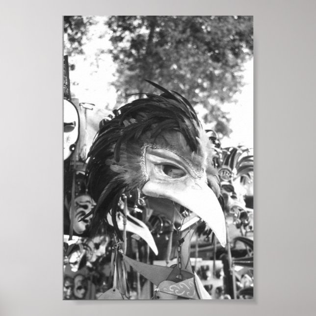 Venetian Carnival Mask Venedig Italien Poster Skri (Framsidan)