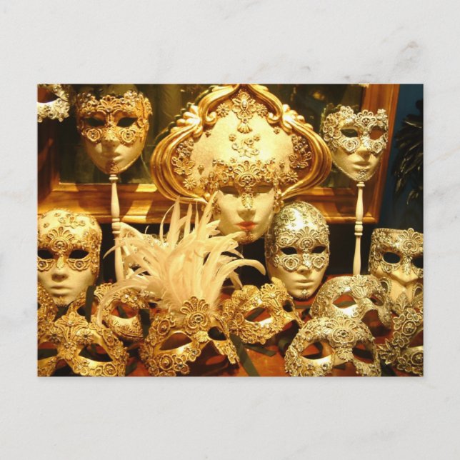 Venetian Carnival Masks Vykort (Framsida)