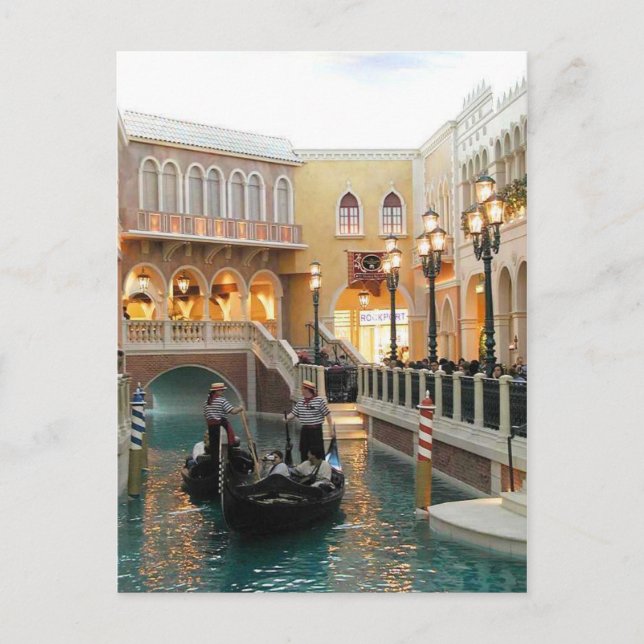 Venetian Casino Canals, Las Vegas Postcard Vykort (Framsida)