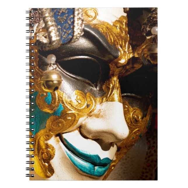 Venetian Costume Mask for Carnival Anteckningsbok Med Spiral (Framsidan)