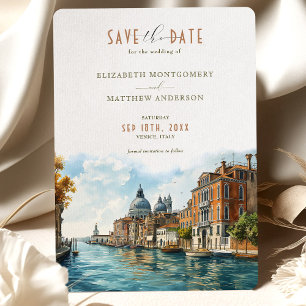Venetian Elegance Waterfront Spara-the-Date Inbjudningar