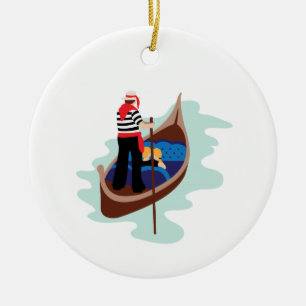 Venetian Gondola Julgransprydnad Keramik