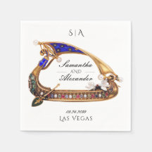 Venetian Gondola Ornate Black & White Bröllop