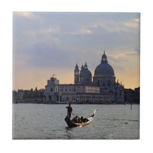 Venetian gondola vid solnedgång - Italien Kakelplatta