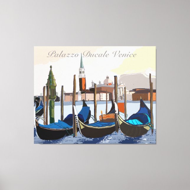 Venetian Gondolas vid Palazzo Ducale Venice Canvastryck (Framsida)